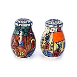 Gummidichtung am Boden Gall&Zick Salz- und Pfefferstreuer Gewürzstreuer Salzstreuer Aufbewahrung Keramik Bunt Bemalt