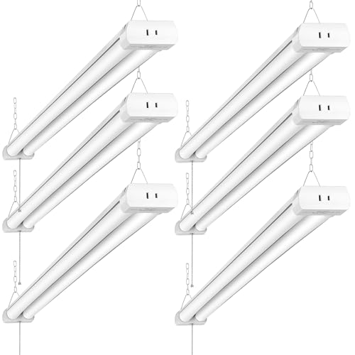 THKSGOD Linkable LED Shop Light 4FT, 6500K Daylight White LED Shop Lights for Garage, 4500LM Super Bright Shop Light for Workshop, Garage, Shop