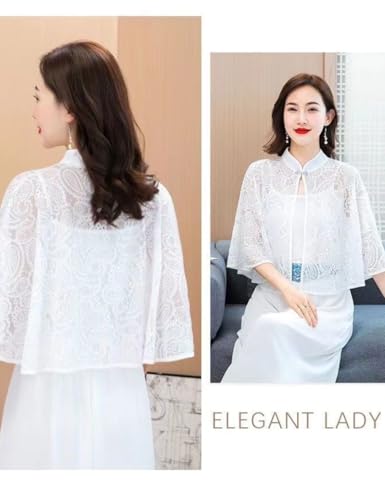 Image of Women's Floral Lace Shrug Cardigan 3 /4 Sleeve Open Front Crochet Cropt Bolero Jacket S-L