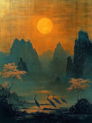 Diamond Painting Adulte Coucher de Soleil broderie diamant complet 70x95