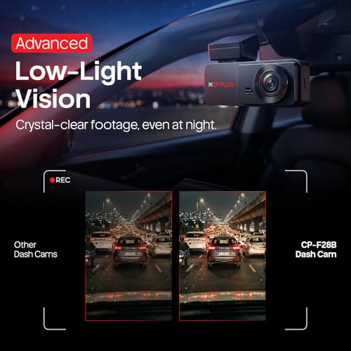 Image of CP PLUS Dash Cam for Car CP-F28B | Dual Channel Dashcam | Full HD 2MP Front & Rear | Built-in GPS | 1.9 inch Display | WDR Night Vision | Wide View Angle | WiFi (AP Mode) | G-Sensor | Supports 1TB SD Card