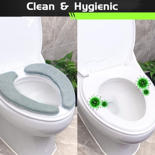 WC-Sitzbezug, 2 PCS Toilettensitzbezug Weich, Toilettensitzauflagen Waschbar Dicker Wc Sitz Kissen Pads Wc Sitzbezüge Warm Toilettensitzbezug Plüsch Wc Wärmer Pad, Wc Sitzwärmer Tuch für Alle Toilette