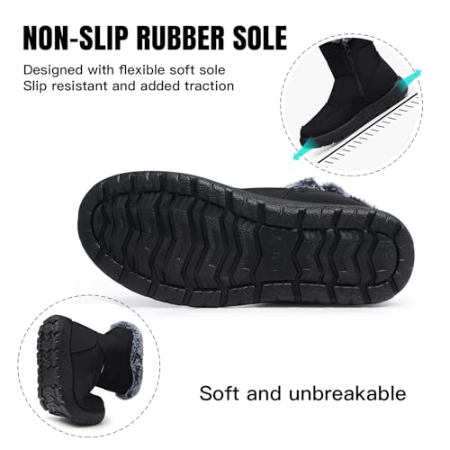 SHIBEVER Women's Snow Boots Winter: Waterproof Fur Lined Anti-Slip Ankle Booties Outdoor Comfortable Warm Women Snow Boot - Image 3