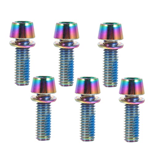 NULYLU 6pcs Screws for Bike Disc Brake Lightweight Cycling Supplies Installation Rotor Fasteners for Enhanced Performance
