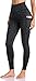 Enmain Damen-Yogahose mit hoher Taille und Leoparden-bedruckter Turnhalle Bauchkontrolle Leggings Dunkelgrau L Schwarz-1