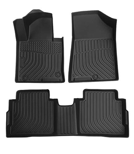 Landrol Floor Mats Replacement for Hyundai Santa FE 2019 2020 Heavy Duty Liner Black Custom Fit All Weather Protection Carpets Coverage Waterproof Durable Odorless