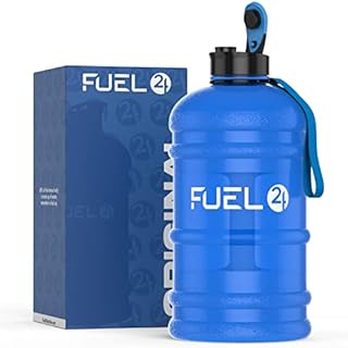 Fuel24 Jug - 2.2 Litre Water Bottle - Extra Strong Flex Material - Drop Proof, Pop or Straw Cap Options - 2.2L Large Gym Sports Bottle, BPA FREE