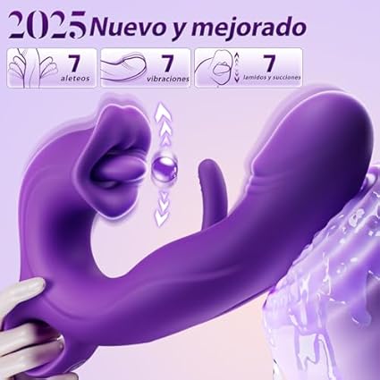 Vibradorador clítoris Juguetes sexuales, 3 in 1 Vibradorador mujer juguetes eróticos con 7 modos consoladores.. para mujer con vibración,Bofetadas Lamiendo Vibradores consoladores Dildo vibrador