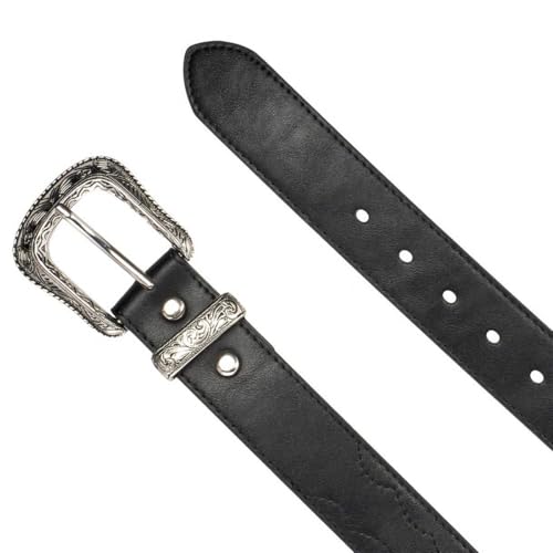Wrangler Men's 38mm Classic Split Cut Edge with Etched Buckle Belt2