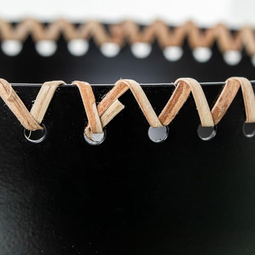 Set mit 3 Metallzentren mit Holzsockel in Schwarz und Natur, Ø 20 x 9 cm, Ø 18 x 9 cm, Ø 15 x 9 cm