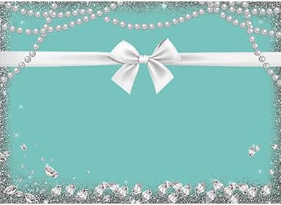 Custom Tiffany Breakfast Blue Bow-Knot Backdrop Turquoise Diamonds Sweet 16 Birthday Party Background Baby Shower Bridal Shower Wedding Party Cake Table Decorations 6x4FT