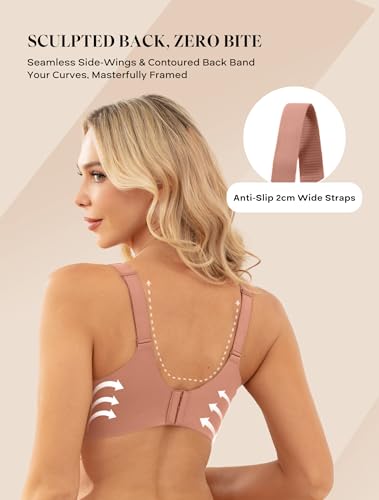 Image of COMFELIE Women Plunge No Underwire Bra Deep V Seamless Supportive Bras Buttery Smooth Comfort Soft Bralettes Underwear