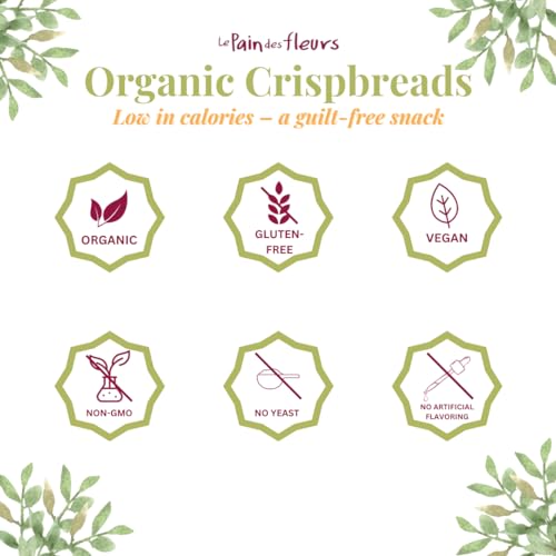 Le Pain Des Fleurs Organic Buckwheat Crispbread | Low Sodium, Low Fat, Vegan | Healthy Crackers| Pack of 6-4.4oz Boxes - Thumbnail 5