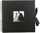 Black 12x12 Inch DIY Scrapbook Photo Album - 80 Pages With Cover Photo Pocket - 756 Stickers - Corner Protectors - Silk Ribbon -Craft Paper for Guest Book, Wedding, Anniversary, Vacation, or Christmas