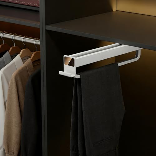 �N���[�[�b�g�p�n���K�[���[���A�����o�����N���[�[�b�g���b�h ���[�h���[�u�ߗރ��[���A�p���c/�R�[�g/�X�q/�V���c/�X�J�[�t�p�N���[�[�b�g�I�[�K�i�C�U�[���b�N(White,50cm/19.7in)