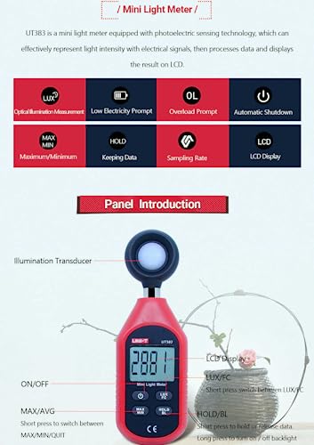 Luxómetro digital UT383BT de 200000 lux con conexión bluetooth 2