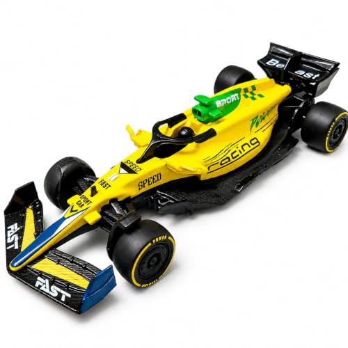 Image of McLaren MCL38 F1 Inspired Die-Cast Pull Back Racing Car Toy, 1:36 Scale Metal Formula Race Car Model, Realistic Motorsport Collectible Vehicle for Kids 3+ Years, Boys & Racing Fans (Yellow)