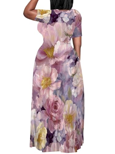 Image of Plus Size Maxi Dresses for Curvy Women T-Shirt Summer Sun Dresses Loose Fit