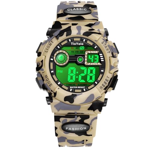 TixYolo �L�b�Y�f�W�^���r���v �j�̎q�p 50m �h�� �X�|�[�c ���j�E�H�b�` 7�F���C�g �A���[�� �X�g�b�v�E�H�b�` 12/24 H�A�V���R���o���h�t���q���p�A�E�g�h�A�r���v 7~15�΂̃e�B�[�������M�t�g, ���ʃJ�[�L�B, �J�W���A���B