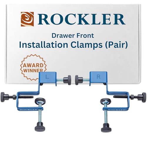 Rockler Cabinet Drawer Installation Clamps – Right, Left-Side Drawer, Cabinet Installation Tools – Steel, Plastic Drawer Front Clamps - Front Drawer Woodworking Clamps for Easy, Fast Installation