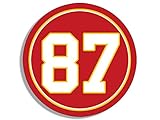 Round #87 Colors Sticker (Number pro Love Fan Football Player Kelce kc Kansas Vinyl Decal) (3 inch)