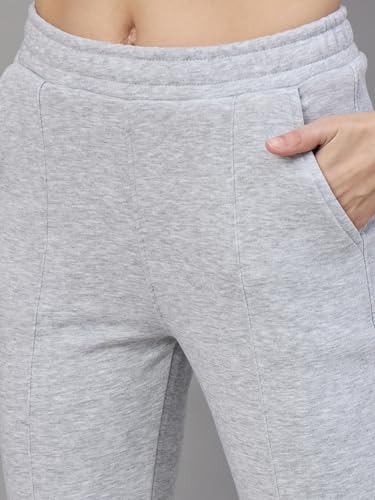 Image of 98 Degree North Women Flared Fleece Track Pants-GL1315-ALMOND