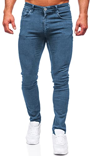 La Mejor Selección de Pantalones los 10 mejores. 49 SHVE SHENDY VENDY Jeans de Hombre Ajuste Slim Fit Strech Pantalones de Hombre Cintura Media Estilo Casual Elastico Azul Talla 34