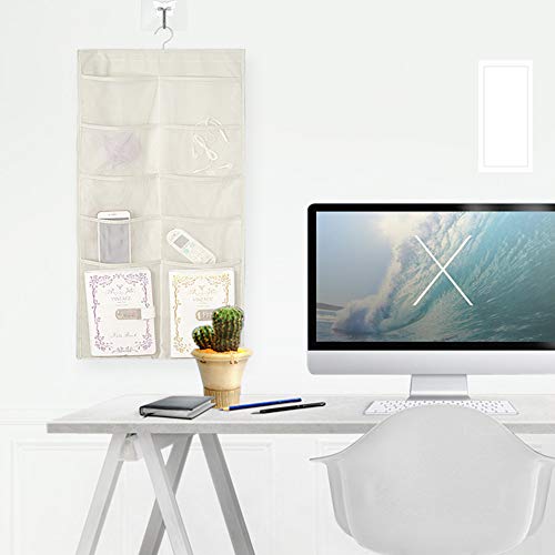 Cutiful Beige 30 Pockets Dual-Sided Hanging Closet Organizer for Underwear, Bra, Socks, Snacks, Makeup, Sunglasses Hanging Storage Organizer in Bedroom, Storeroom, Dorm (30 Pockets) - Thumbnail 5