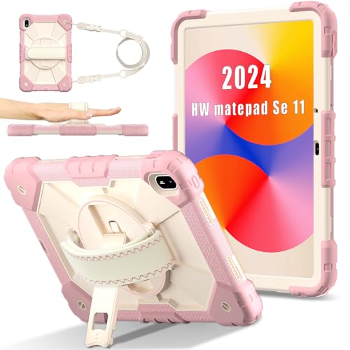 Coque de protection Huawei MatePad SE 11 2024 silicone premium militaire antichoc or rose