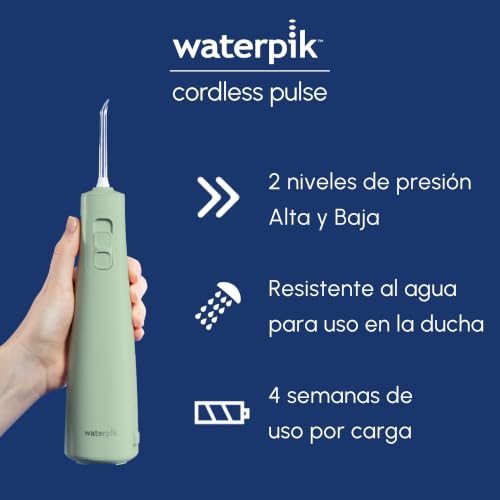 Miniatura 5 de Waterpik Cordless Pulse, Irrigador Dental Eléctrico Portátil, Verde Menta Portátil Y Recargable, Eliminación De Placa, Para Viajar Y Baños Pequeños