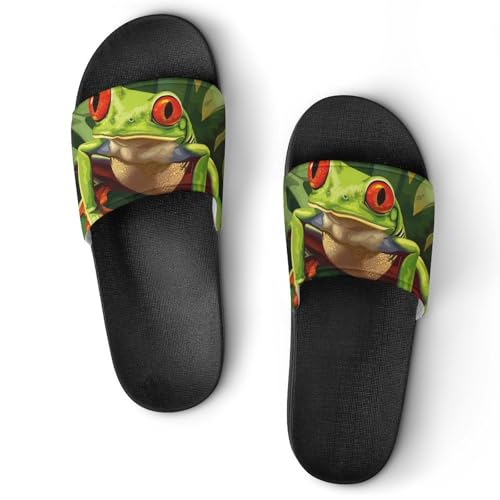 Chaussons Grenouille Verte Antidérapants pour Éviter les Glissades