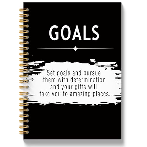 QICLM Goals Quotes Motivational Notebook Journal Inspirational Office Notebook for Work Motivational Gifts for Women Men Gifts for Office Coworkers Hardcover Spiral Notebooks 5.5x8.3