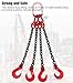 1/4 Lifting Chains with Hooks, G80 Alloy Manganese Steel Chain Sling Load Capacity 2 Ton, Industrial Quality Chain Slings for Forklift Hoist Crane(Load 2 Ton L 1.5 M (4.9 FT) 4 Hook)