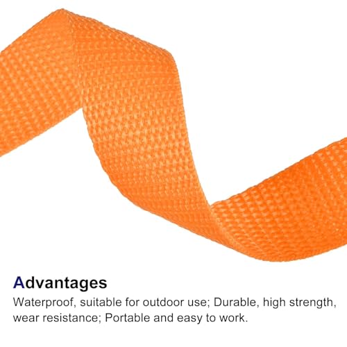 Sangle en polypropylène orange de 2,5 cm et 9,1 m de long - 3