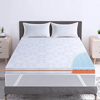 Maxzzz Memory Foam Mattress Topper Twin, 4 Inch Mattress Topper 7-Zone Gel Infused