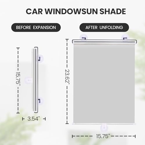 Generic ZYL01 No Drilling Retractable Roller Window Shades W/3 Suction Cups thumb #1