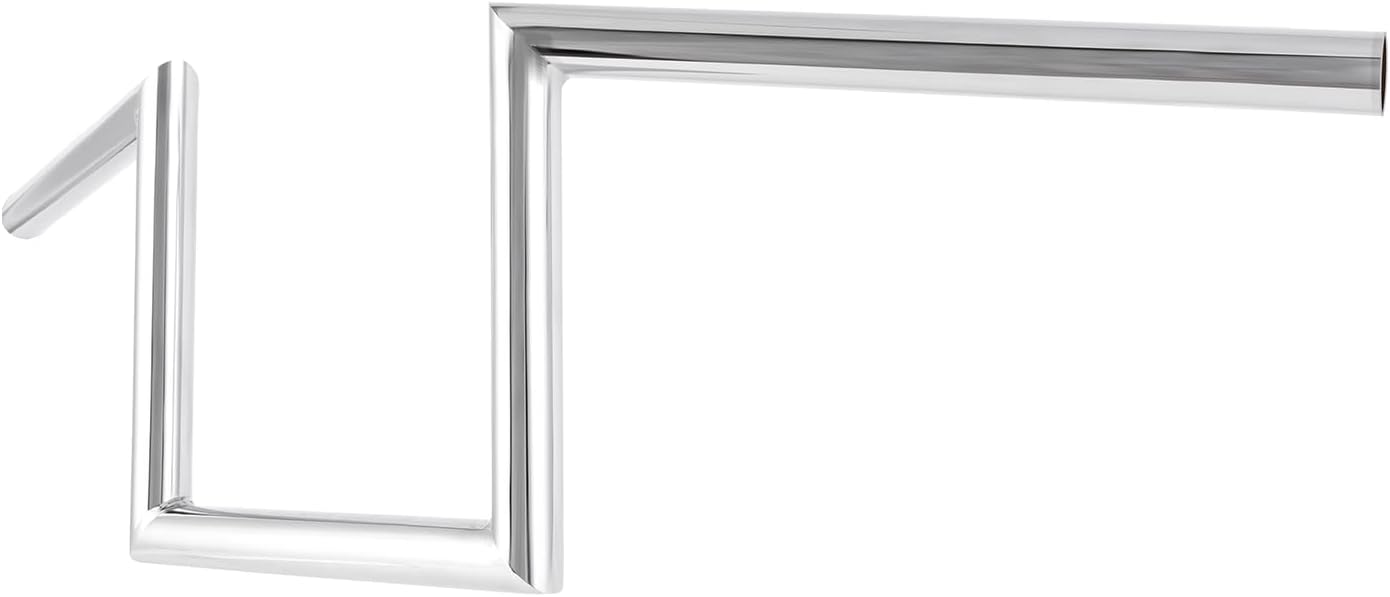 OUMUR Motorcycle Handlebar 8" Rise 1 Inch Ape Hanger Z-Bars for Harley Sportster XL883 XL1200 Softail Dyna For Yamaha Suzuki Kawasaki Chopper Cruisers Bobber Cafe Racer custom Bike 1982-Up (Chrome)