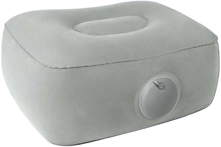 Car Foot Rest Pillow Leg Support Pad Cushion Inflatable Portable Under Seat Foot Rest for Kids Road Travel Rear Front Passager Seat Airplane Flying Long Air Plane Flight Train Traveling Truck