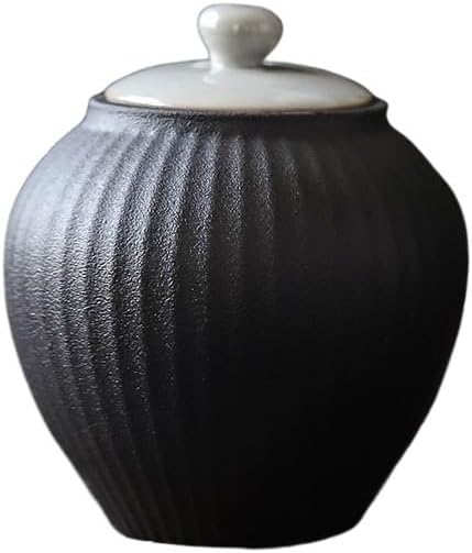 SONGCHAO Sugar Jar Ceramic Tea Cans Small Sealed Storage Porcelain Portable Packaging Tea Canister(C)