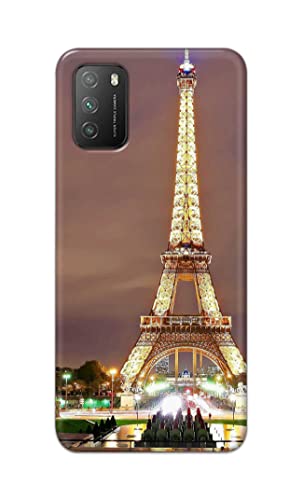 Image of PRINTFIDAA Lovers Famous Place Eiffel Tower in Paris Printed Designer Hard Case for Poco M3 Back Cover -(e) RPM1009