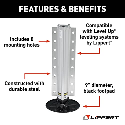 Lippert Aluminum Hydraulic Leveling Jack Assembly with 14,000-lb. Weight Capacity, Universal Fit, 9" Footpad, Easy Installation - 2365601 by Lippert Components - Image 3