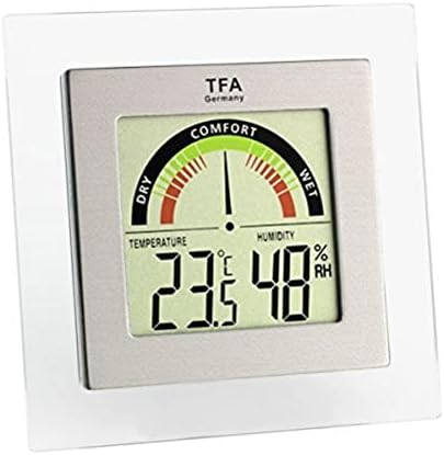 TFA Dostmann 30.5023 Digitales Thermo-Hygrometer, farbige Komfortzonen, gesundes Raumklima, Innentemperatur, Luftfeuchtigkeit, L 88 x B 17-41 x H 87 mm