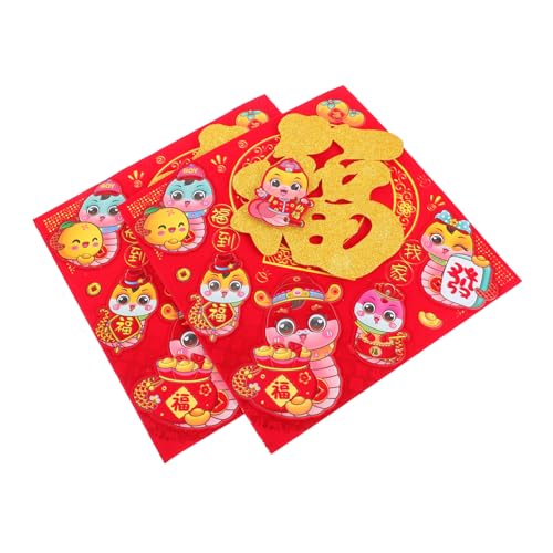 VILLCASE Lunar New Year Present 2pcs 3D Cartoon Fu Stickers Chinese Festival Decorations for Home