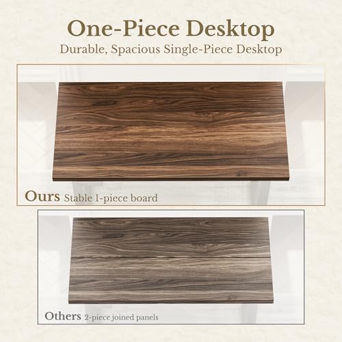 Image of ErGear Electric Standing Desk, 48 Inch Adjustable Height Sit Stand Up Desk with 1.18 inch Thickness Whole-Piece Desktop, Computer Office Desk for Home Office, Black Walnut