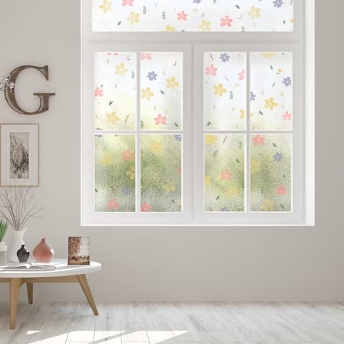 Image of CottonColors 063 Window Film, Blindfold Sheet, Repositionable Window Glass Film, UV Protection, 35.4 x 78.7 inches (90 x 200 cm), No Glue Privacy Glass Film, DIY Stained Glass