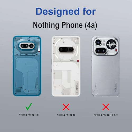 Image of amazon basics Back Case Cover for Nothing Phone (4a) | Magnetic Case with Built-in Metal Ring | Supports MagSafe Charger, Wallet & Car Mount | Shockproof Hybrid PC + TPU | Blue