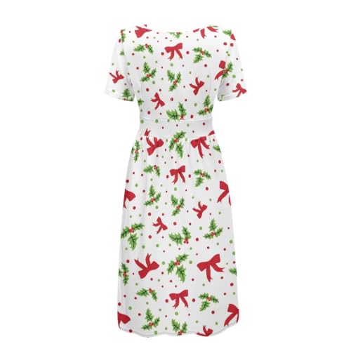 Image of Women's Summer Dresses Short Sleeve Formal Dresses with Pockets | Lightweight polyester fabric delivers cool airflow during hot summer outdoor activities