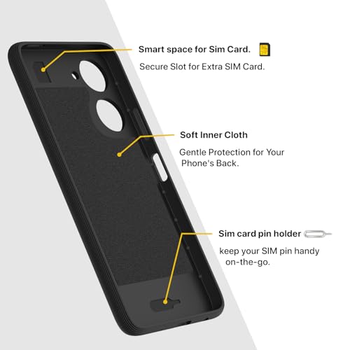 Image of Pikkme Back Cover for iQOO Z9 Lite 5G / Vivo T3 Lite 5G / Vivo Y18 / Y18e / Y03 Camera Protection 3D Hexa Cube Design Silicone Protective Bumper Case (Black)