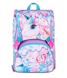 SJ GANG STYLE JAM GANG Zaino Scuola Estensibile Big LED UNICORN GIRL, Rosa, 24 L, Zip laterali, Dispositivo luminoso led su pattina, Tasca portaborraccia, Scuola elementare e media, Bambina, Ragazza