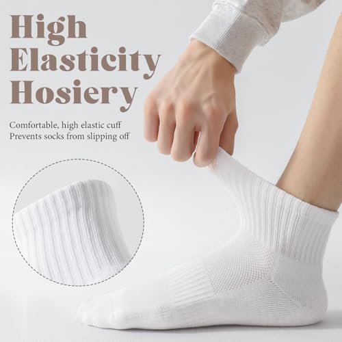 6 Pairs Quarter Socks for Women/Men, Moisture-Wicking Breathable Athletic Socks with Reinforced Footbed Cushion4